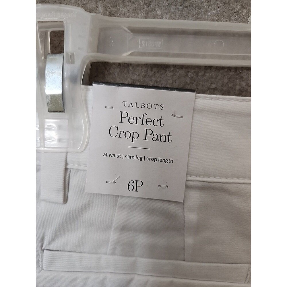 Talbots Perfect Crop Pants Womens 6 Petite White Slim Leg Stretch NEW - Picture 5 of 9